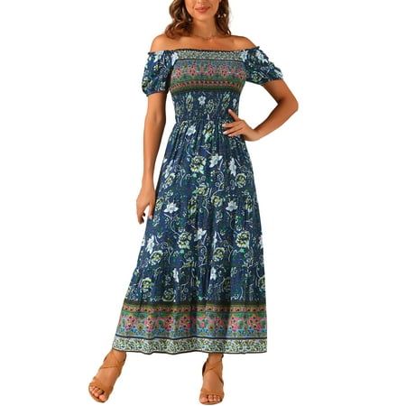 Boho Floral Dress for Women's Square Neck Midi Smocked Dress This short-sleeved dress with a square neck and boho floral design highlights your stylish wearing style in the crowd. Suits for beach, vacation, weekend, picnic, shopping, dating, outdoor, daily wear, casual, etc. Pair with pretty bags and_ high heels to complete the fashion look. Measurement (in inches) Size----------Total Length----------Chest Girth----------Waist Girth-------Sleeve Length XS---------------------45.3---------------- Sweetheart Neck Dresses, Smocked Dresses, Flowy Mini Dress, Wearing Style, Floral Squares, Boho Floral Dress, Pretty Bags, Midi Short Sleeve Dress, Sleeved Dress