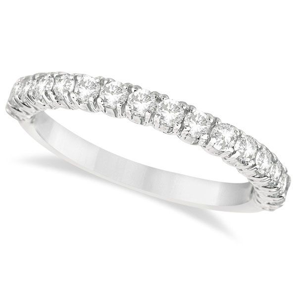 Half-Eternity Pave-Set Diamond Stacking Ring 14k White Gold 0.75ct - IR889 Diamond Wedding Bands Stackable, Stack Rings, Stackable Diamond Rings, Diamond Stacks, Diamond Stacking Rings, Wedding Jewellery Collection, Half Eternity Ring, Sterling Silver Mens, Fashion Ring