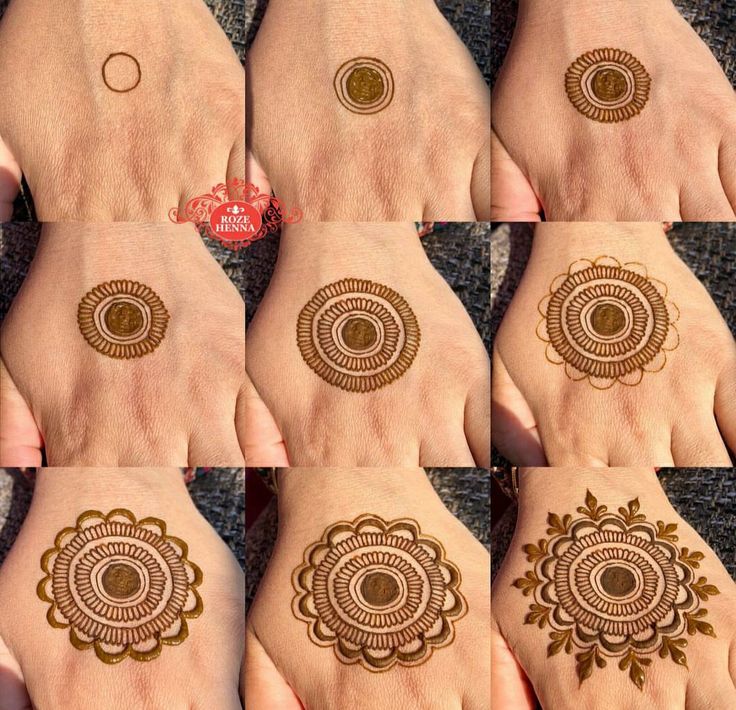 hendi designs for hands and feet are shown in several different positions, including the middle one