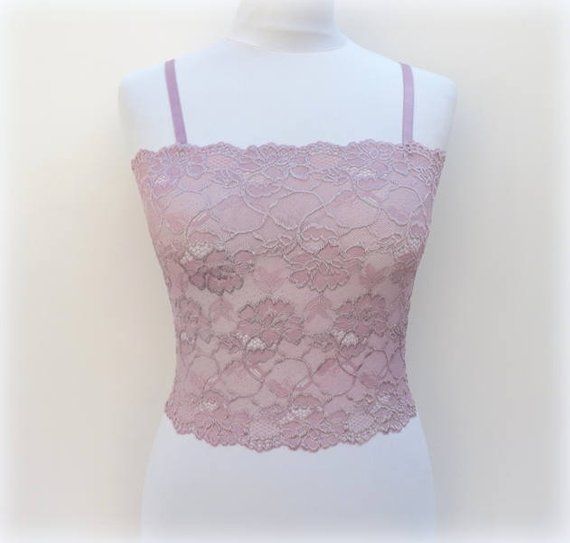 Antique pink lace camisole. Floral lace tank top. Antique pink | Etsy Girly Shirts, Chica Punk, Floral Lace Tank Top, Pink Lace Tops, Low Cut Dresses, Floral Lace Tops, Lace Bandeau, Pink Lingerie, For Her