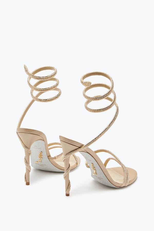 Margot Crystal Gold Sandal 105 Rene Caovilla Heels, Platform Mules, Sandal Platform, Rene Caovilla, Gold Sandals, Mule Sandals, Flat Sneakers, Ivory White, Mules Shoes