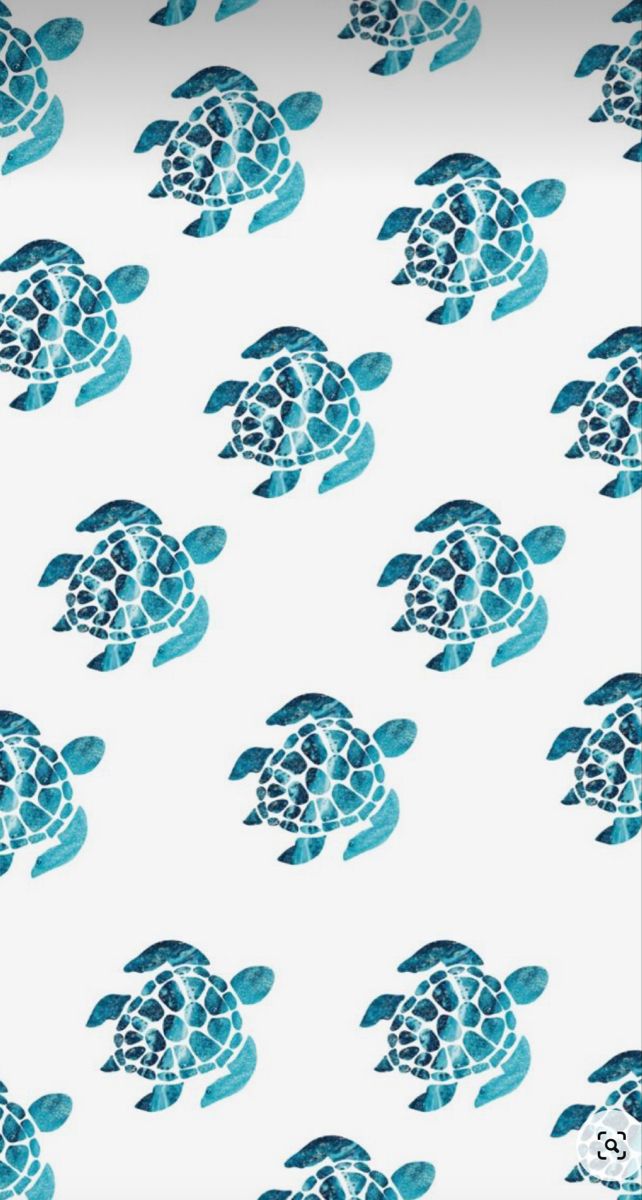 a blue and white wallpaper with sea turtle designs on it's back side