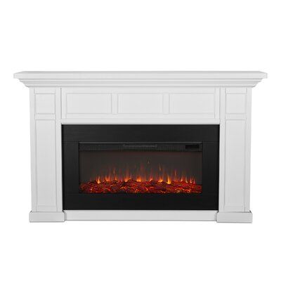 an electric fireplace with the fire burning in it's side and red flames on top