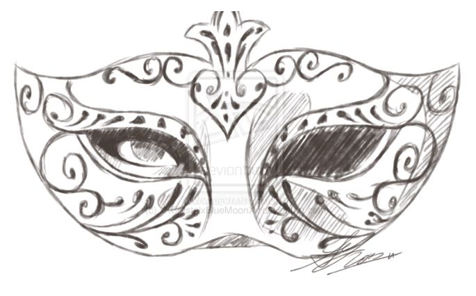 a drawing of a masquerade mask