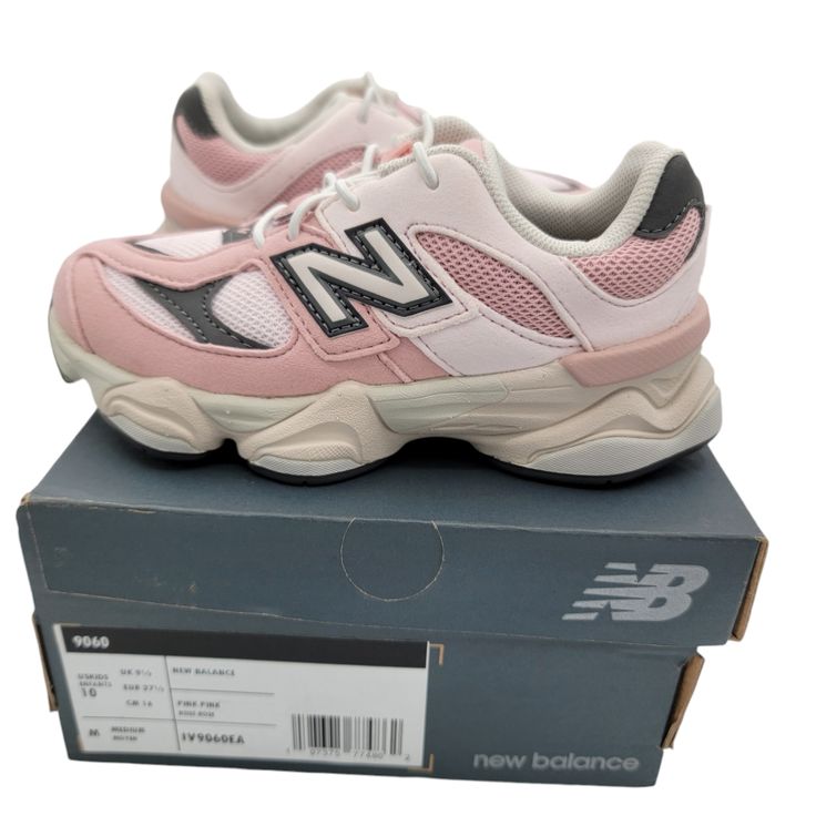 Authentic (Box Included) New Balance 9060 Wide Nb Pink Granite Kids Preschool Casual Shoes Toddler Size 10 Brand New Never Worn Offers Are Welcome Fast Shipper Non Smoking Home Box Condition Note: Box May Have Minor Damage Due To Natural Shipping And Storage Reasons. Cute Chill Outfits, Pink Granite, Grey New Balance, New Balance 9060, Boxing Conditioning, Chill Outfits, Note Box, New Balance Shoes, Toddler Sizes