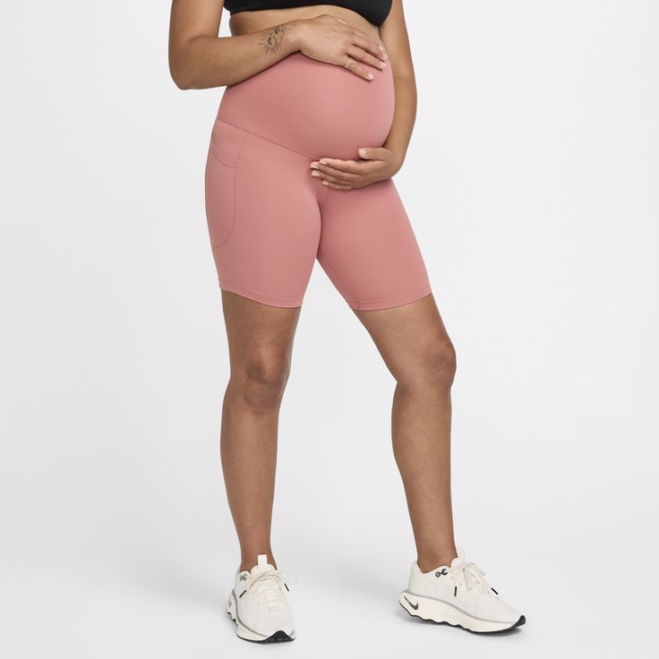 From bump to beyond, for your workout and your entire day, these Nike (M) One biker shorts are ready for every stage of your pregnancy journey. Midweight, peachy-soft fabric stretches with your every move and dries quickly. A high waist offers plenty of coverage but folds down easily when it's time to relax. Nike Biker Shorts With Built-in Shorts For Gym, Nike Moisture-wicking Biker Shorts For Yoga, Nike Compression Biker Shorts For Workout, Compressive Nike Biker Shorts For Gym, Nike Athleisure Biker Shorts For Yoga, Nike Compressive Biker Shorts For Gym, Nike Compressive Biker Shorts For Workout, Nike Sporty Biker Shorts For Yoga, Nike Functional Mid-thigh Length Biker Shorts