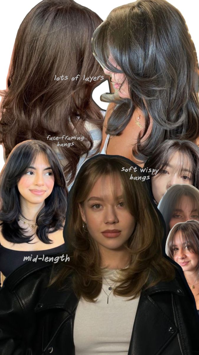 soft layers, light wispy bangs, medium cut, face-framing bangs, curtain bangs Haircut Summer 2024, Summer Haircuts 2024, Haircuts For Medium Length Hair Layered, Haircuts For Medium Length Hair, Vacation Hairstyles, Hair Inspiration Long, Layered Haircuts For Medium Hair, Summer Haircuts, Bangs With Medium Hair