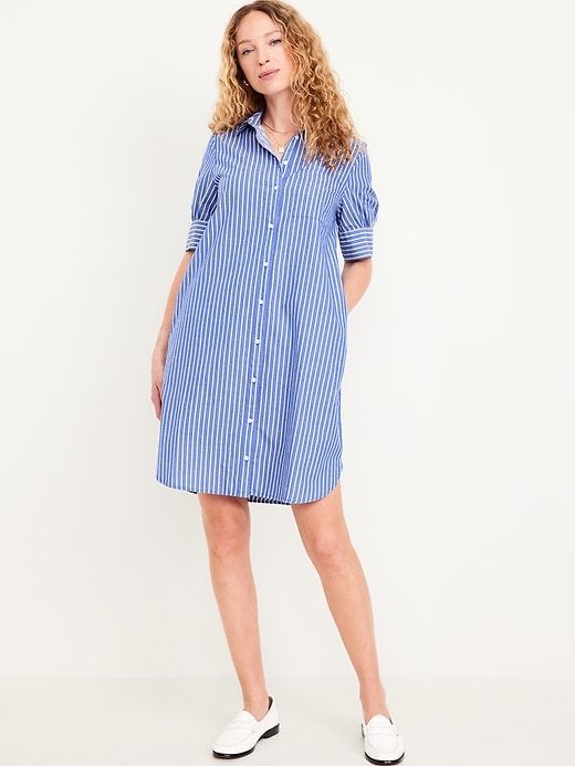 Short-Sleeve Shirt Dress | Old Navy Summer Mini Dresses, Spring Summer Capsule Wardrobe, Navy Summer Dress, Body Shirt, Maxi Dress Coverup, Ginger Dress, Navy Shirt Dress, Sleeveless Denim Dress, Chic Maxi Dresses