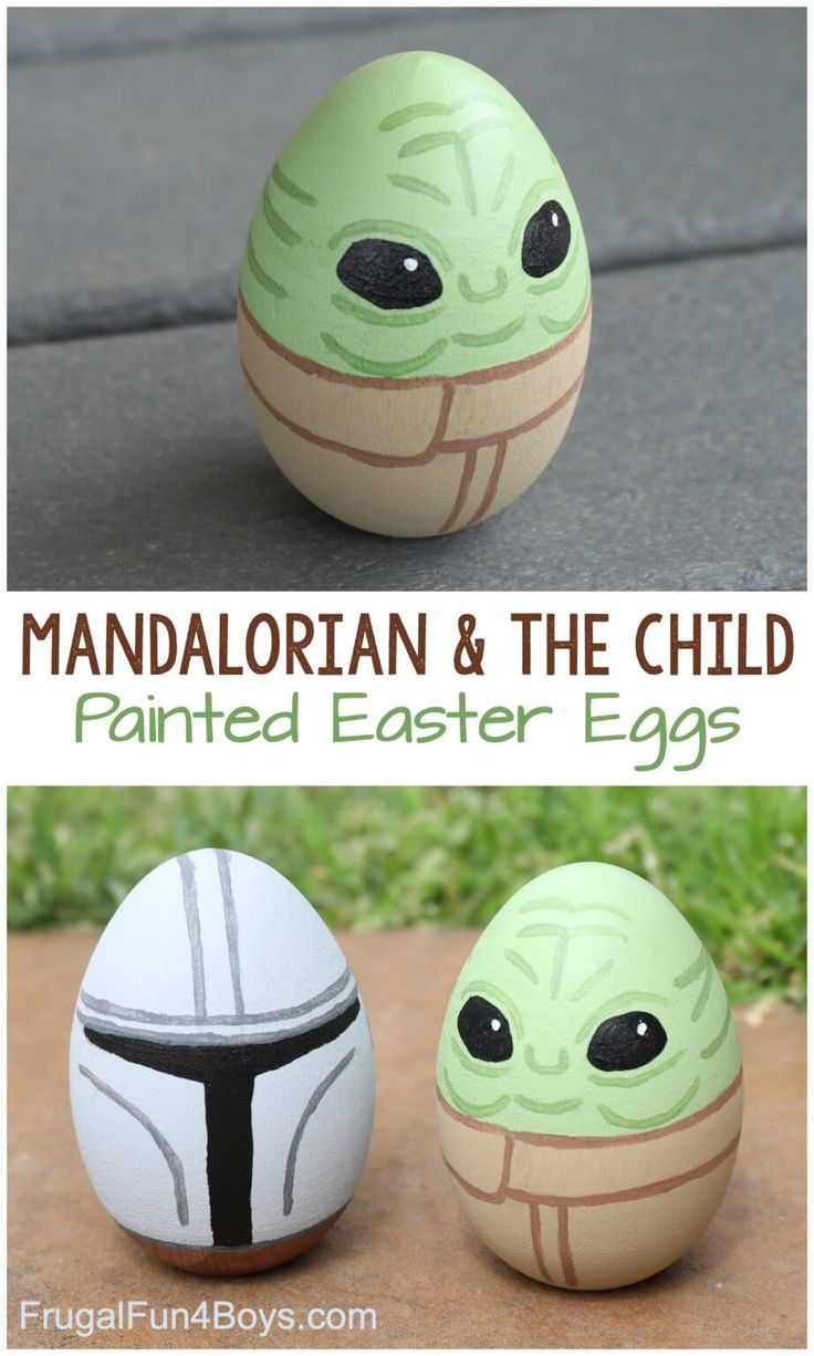 an egg painted to look like star wars characters