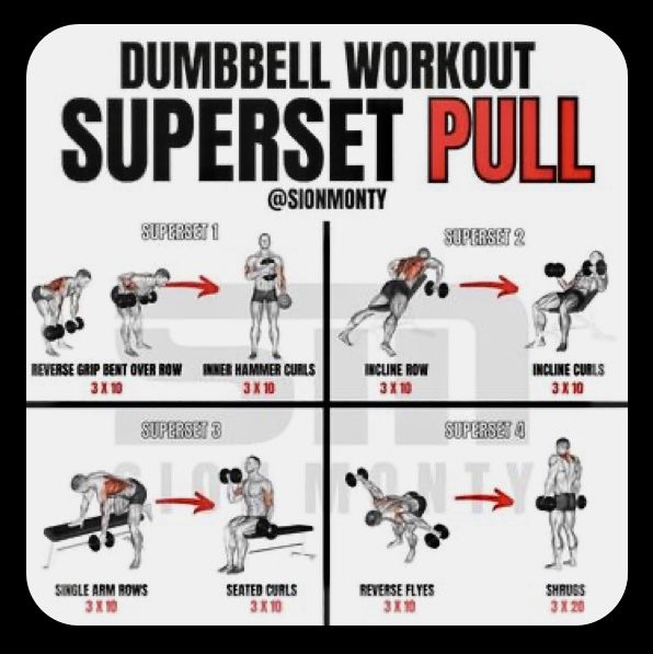 the dumbbell workout is shown with instructions to do it in three different positions, including one