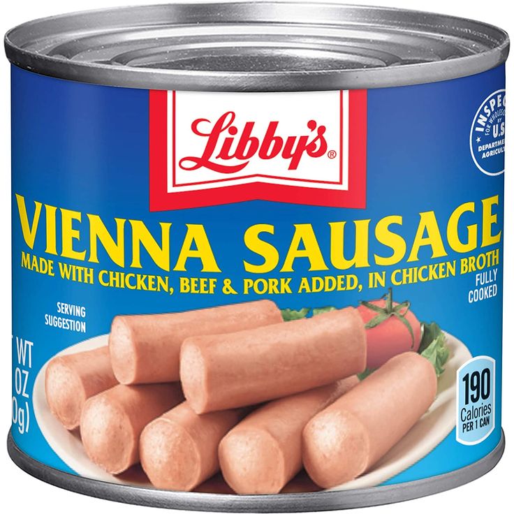 a can of wiener sausage with chicken and pork