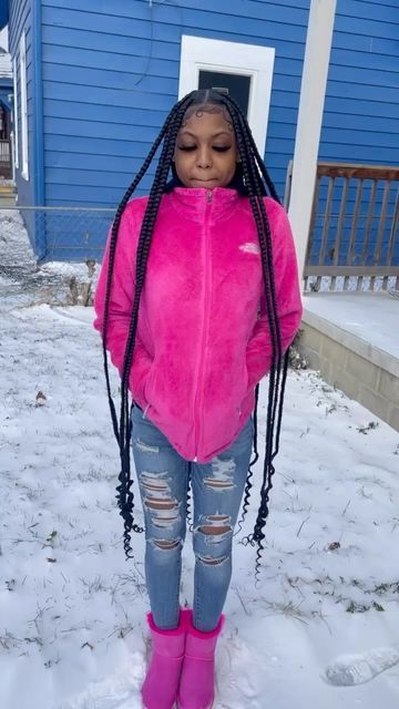 Large Braids With Curls At The End, Large Knotless Braids With Curly Ends And Color, Large Knotless Box Braids Curly Ends, Large Knotless Braids Curly Ends, Large Knotless With Curls At The End, Large Peekaboo Knotless Braids, Large Knotless Curly Ends, Large Braids With Curls, Large Knotless With Color