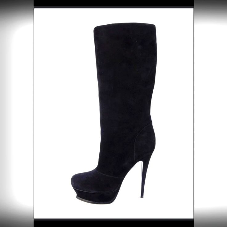 Saint Laurent Platform Boots. Sexy And Classy. Beautiful And One Of A Kind!!! Rare Suede Boots. Shoes Ysl, Yves Saint Laurent Shoes, Black Platform Boots, Saint Laurent Shoes, Black Platform, Platform Boots, Suede Boots, Shoes Heels Boots, Shoes Women Heels