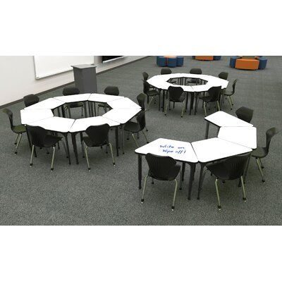 several tables and chairs are arranged in a circle