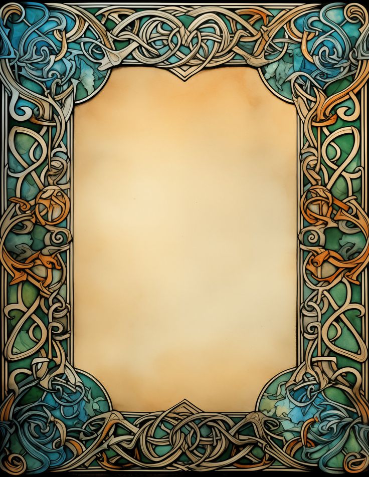 a stained glass frame with an intricate design