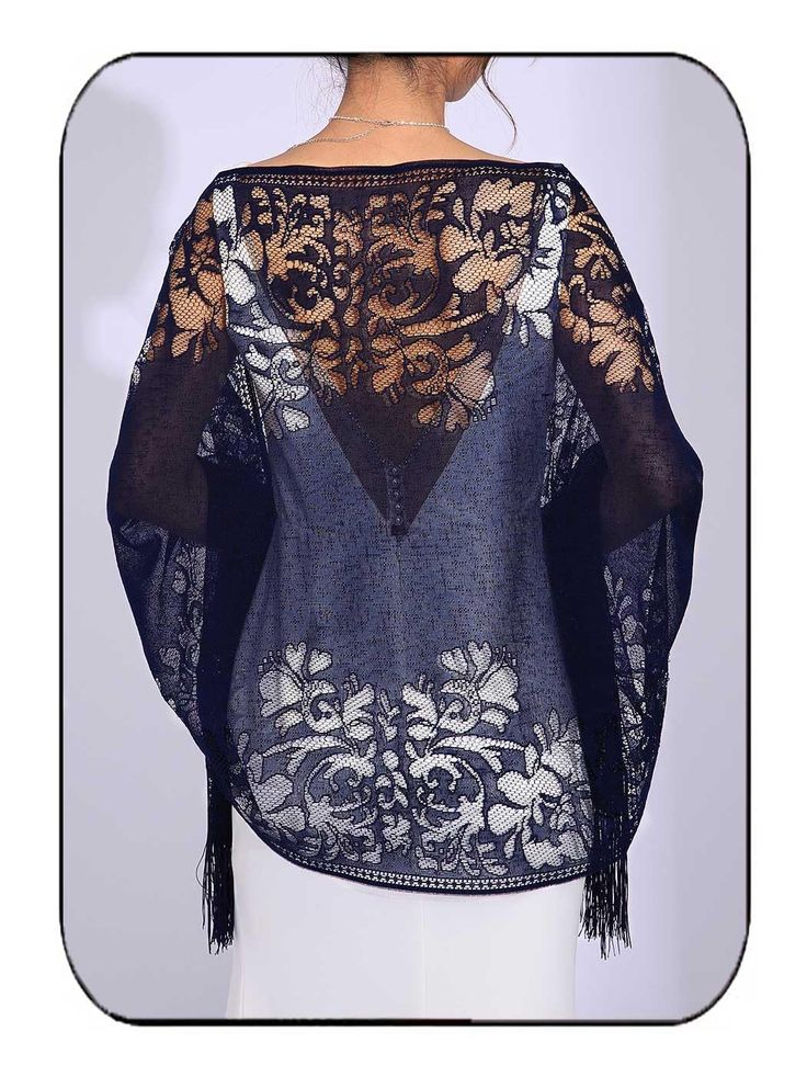 PRICES MAY VARY. Dressy shawl is made of polyester fiber. The delicate floral patterns and gentle tassels are very eye-catching. Navy blue shawl approx size:200*70cm/78.7*27.6in (including tassels). Light weight and easy to carry. Evening lace wrap come in many colors. You can choose the right color according to your preference or clothing style. Occasions:There are many ways to wear shawl. It is the perfect match for the dress. Fashionable and charming. It is very suitable to wear it for evenin Summer Shawl With Tassels, Elegant Lace Shawl For Summer, Elegant Spring Beach Shawl, Elegant Summer Shawl With Fringe, Bohemian Lace Shawl For Spring, Summer Lace Shawl, Ways To Wear Shawl, Navy Blue Shawl, Wear Shawl