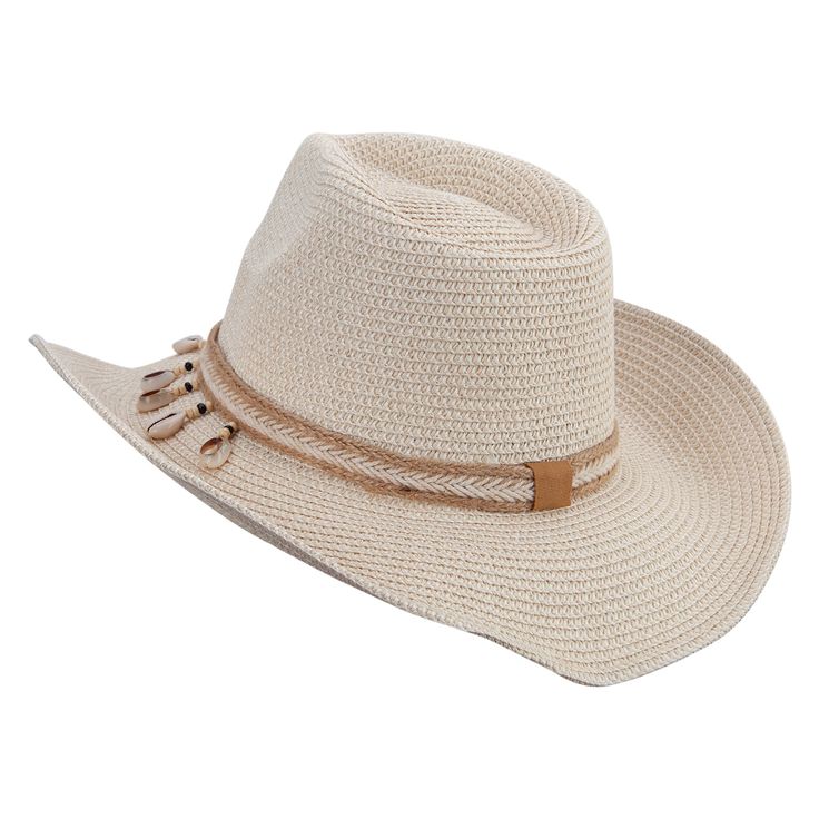 Women's Decorative Band Cowboy HatMade of 100% paper.One size, fitting up to M (57).Brim measures 4 inches.Pinch crown cowboy style.Decorative band around crown.Adult/Woman.A great hat for shielding you from the sun.14(W) X 14(L) X 5(H) inches.Lightweight cool and flexible material.All season.Hand washable.Imported. Cowboy Hats Women, Outback Hat, Big Hat, Cowboy Style, Sticker Patches, Patch Design, Cowboy Hat, Custom Hats, Hat Making