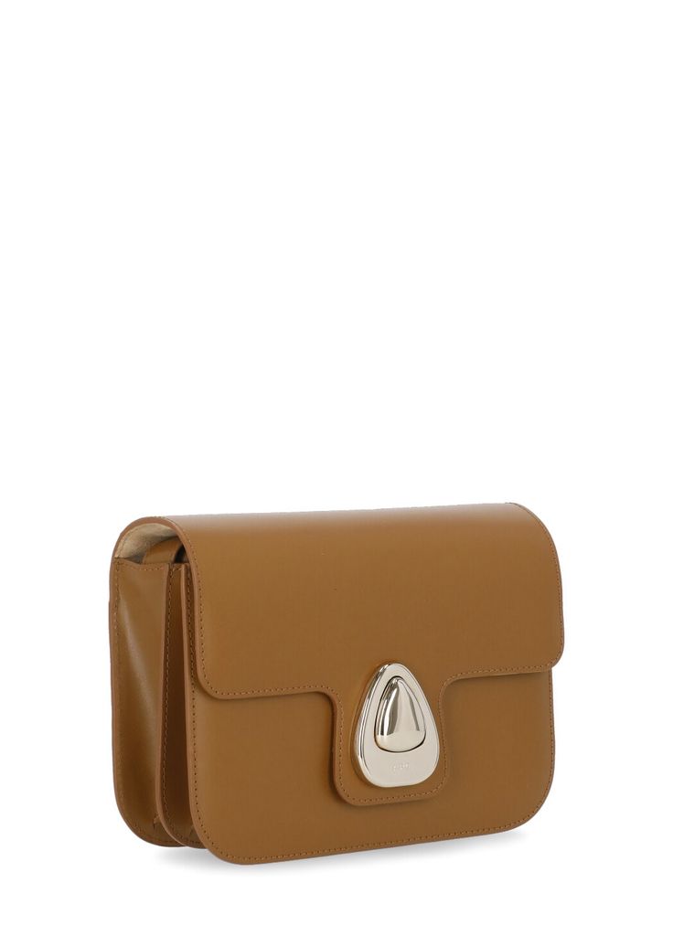 100% Cow leather Gold Calf Leather Bags With Turn-lock Closure, Gold Calf Leather Shoulder Bag For Business, Designer Brown Shoulder Bag With Turn-lock Closure, Luxury Brown Saddle Bag With Turn-lock Closure, Luxury Beige Shoulder Bag With Turn-lock Closure, Modern Calf Leather Shoulder Bag With Turn-lock Closure, Timeless Gold Calf Leather Bag, Luxury Brown Pouch Flap Bag, Elegant Leather Flap Bag With Turn-lock Closure