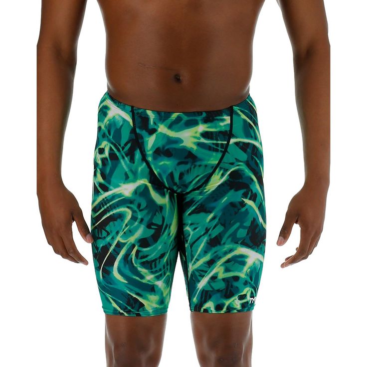 PRICES MAY VARY. Constructed with TYR's most durable textile, Durafast Lite - the jammer performance swimsuit utilizes high denier poly fiber and innovative circular knit construction to combine the strength and colorfastness of polyester with the comfort of spandex. TYR jammer swimsuits stop above the knee and feature both a compressive fit and adjustable drawcord waist. A championship cut and bold print amplify the suit's highly technical appearance. Allowing for unrestricted mobility, the jam Competition Swimwear, The Jam, Range Of Motion, Bold Prints, Mens Swimwear, Swim Trunks, Above The Knee, Upf 50, 360 Degree