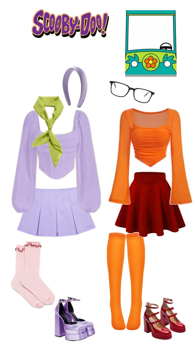 an assortment of clothing and accessories including shoes, socks, tights, and glasses