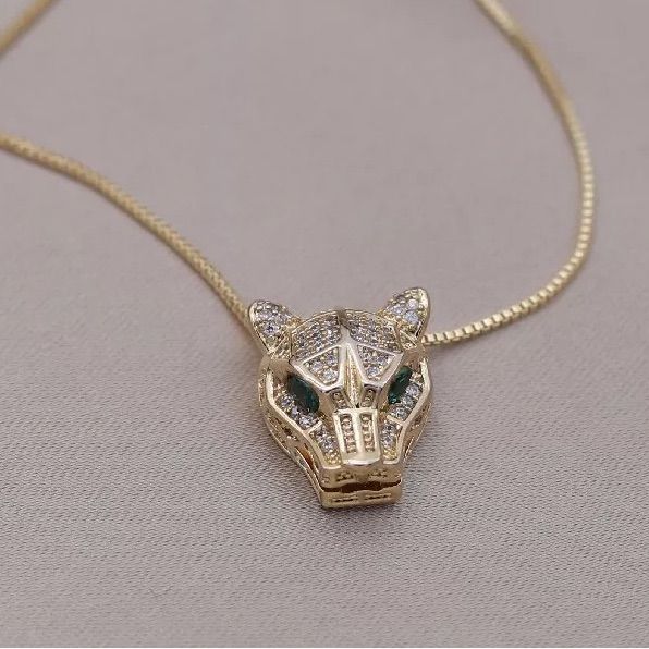 New This Chic & Exotic Cut-Out Panther Pendant Is Accented With Round Cut Diamond Simulant Stones & Marquis Cut Created Emeralds For Eyes Approx 3/4” Diameter Gold Plated Sterling Silver 16” Adjustable Box Chain Included No Trades Offers Considered Via The Offer Button Panther Necklace, Neiman Marcus Jewelry, 3d Printed Jewelry, Printed Jewelry, Diamond Simulant, For Eyes, Box Chain, Round Cut Diamond, Gold Plated Sterling Silver