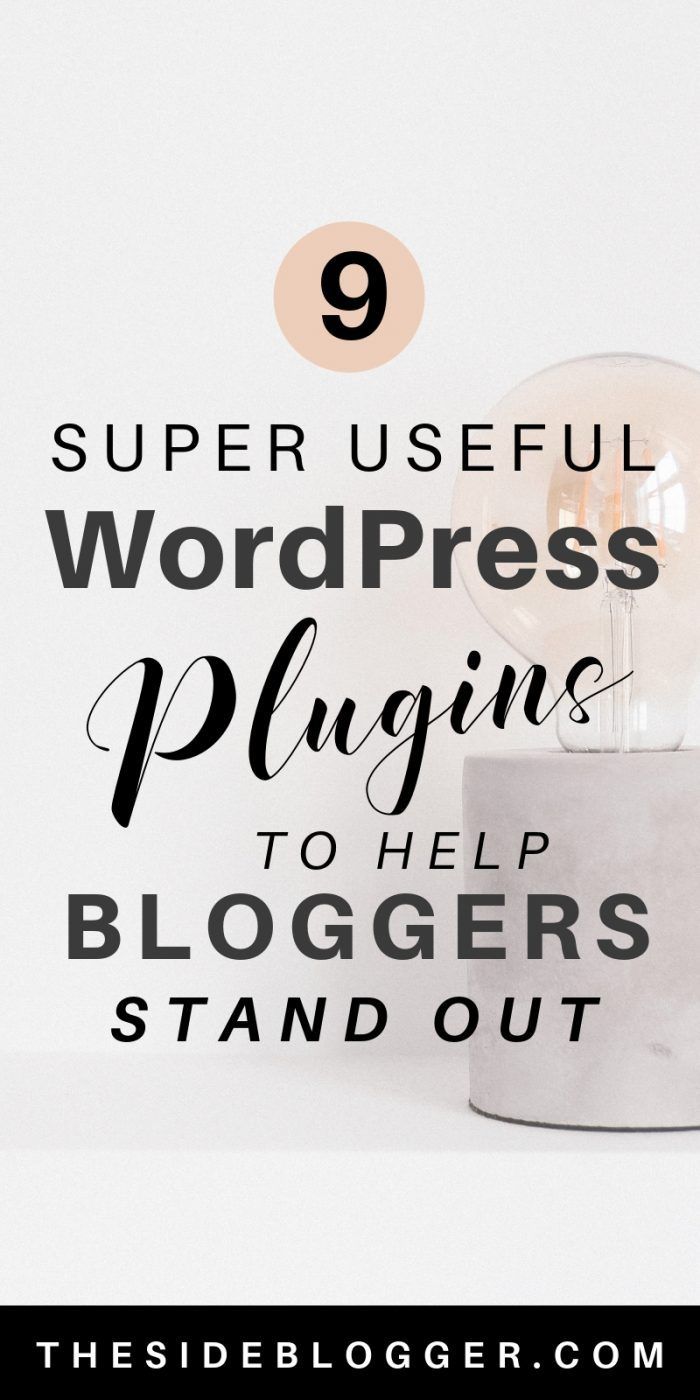 a light bulb with the words 9 super useful wordpress plugins to help bloggers stand out