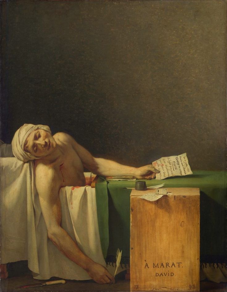 a painting of a naked man laying on top of a bed next to a book