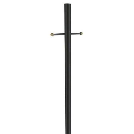 a black pole with a cross on it and two metal poles attached to the top