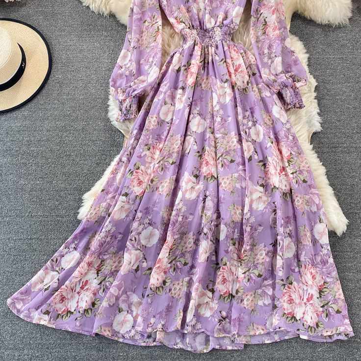 Materials: other Size: one size Color: purple, apricot, pink, blue, yellow, black Floral Chiffon Dress, Pink Blue Yellow, Floral Chiffon, Yellow Black, Chiffon Dress, Color Purple, Apricot, Blue Yellow, Tulle Skirt