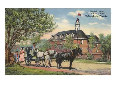 an old postcard shows two horses pulling a carriage with people in front of it