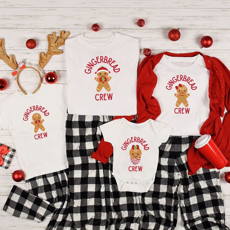 "🍪🎄 Meet the Sweetest Squad in Town - Our Gingerbread Crew Family Christmas Shirts! 🎅✨ Gather 'round, because this holiday season, it's all about family, fun, and a dash of gingerbread magic! Introducing our exclusive \"Gingerbread Crew\" family Christmas shirts - the perfect way to sweeten up your festivities and create cherished holiday memories together. 🌟 Great for Family Photos: Create memorable and Instagram-worthy family photos with everyone wearing their Gingerbread Crew shirts. The Family Matching Long Sleeve Christmas T-shirt, Family Matching Holiday Crew Neck Tops, Family Matching Holiday Shirt With Crew Neck, Christmas Holiday Crew Neck Shirt, Family Matching White Christmas Tops, Family Matching Festive Crew Neck T-shirt, Family Matching Holiday Shirts, Family Matching White Tops For Christmas, Festive Christmas Crew Neck T-shirt