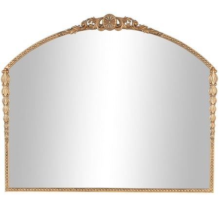 an ornate gold framed mirror on a white background