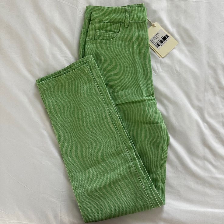 Lime Wave Electric Avenue Pants Peppermayo Like Green In Color Size Us2 Brand New, With Tags. Bought Recently, Never Tried On. Dolls Kill Item Spring High Waist Cotton Pants, High Waist Cotton Pants For Spring, Non-stretch High Waist Green Pants, Green High Waist Non-stretch Pants, Trendy Green Non-stretch Wide Leg Pants, Green Non-stretch Straight Leg Bottoms, Green Stretch Wide Leg Jeans, Spring Green Wide Leg Jeans, Green Wide Leg Jeans For Spring