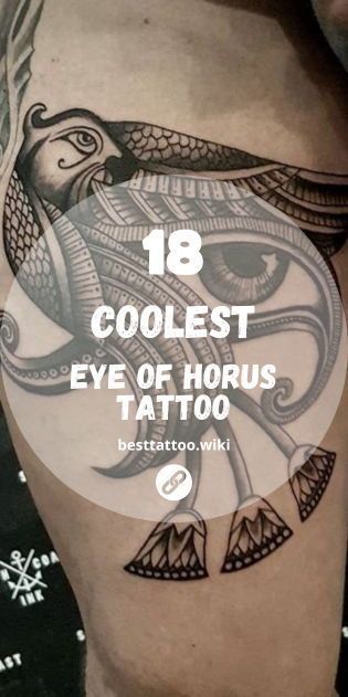 a tattoo with the words coolest eye of horus tattoo on it