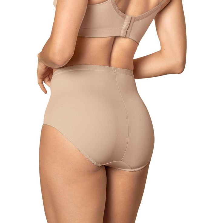 A high-waisted panty with a front panel of super comfy compression fabric to smooth out your tummy. It offers full coverage all over and has a center seam in the back to naturally prevent flattening. It's a super soft, comfortable panty in a classic brief style, with a twist. Leonisa designs with a woman’s curves in mind. Hailing from Latin America, the brand is dedicated to helping women feel confident from the inside out. BRAND PILLARS LOVE FOR THE SOUL - Balancing mind and body through co-cre Compressive Shapewear Brief With Medium Bust Support, Supportive Shapewear Bottoms With Wide Waistband, Full Coverage Shapewear Bottoms With Contoured Waistband, Supportive High Waist Shapewear With Wide Waistband, Supportive Beige Shapewear Bottoms, Full Coverage Shapewear With Medium Bust Support, Beige Full Coverage Shapewear With Medium Bust Support, Compressive Shapewear Briefs With Built-in Bra, Full Coverage Compression Shapewear With Contoured Waistband