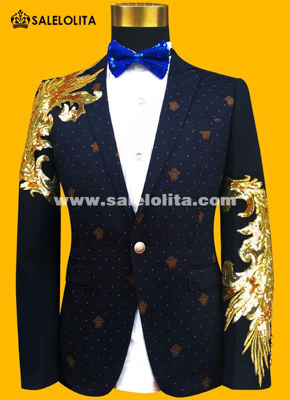 Discover men suit styles with Salelolita. Shop for a range of men suits, blazers, dress suits and mix and match suit jackets & suit trousers. We are a complete online store offering superb quality men suits, party suits, and dress shirts at reasonable prices . Long Sleeve Wedding Suits For Party Season, Festive Fitted Gold Suits, Gold Fitted Long Sleeve Suit, Luxury Gold Suit For Party, Festive Party Blazer With Gold Embroidery, Elegant Gold Party Season Sets, Traditional Long Sleeve Party Suit, Festive Gold Blazer For Party, Fitted Suits With Gold Embroidery For Party