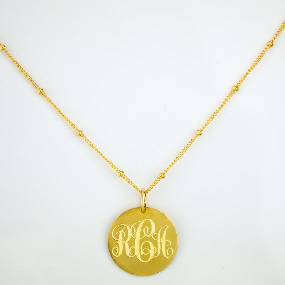 Personalized Monogram Necklace, Large Disc Necklace, Name Disc Necklace, Initial Necklace, Bridesmaid Necklace, Birthday Gift for women #daniquejewelry Nickel-free Name Necklace For Mother's Day Gift, Nickel-free Necklace For Mother's Day Personalized Gift, Dainty Medallion Charm Necklace For Gift, Minimalist Engraved Jewelry For Birthday Gift, Adjustable Yellow Gold Necklace For Personalized Gift, Cadmium-free Necklace For Mother's Day Gift, Custom Initial Pendant Necklace For Mother's Day, Adjustable Gold Initial Necklace For Personalized Gift, Gold Custom Necklace For Personalized Gift