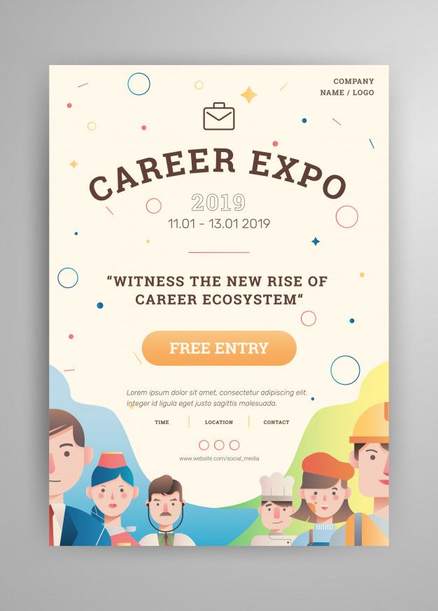 a flyer for a career expo with people in the background and text that reads,'winner