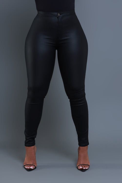 Best Online Women's Fashion Clothing Boutique Store - Swank A Posh Edgy High Waist Faux Leather Leggings, High Waist Polyurethane Leggings For Work, High Waist Faux Leather Pants, Fitted High-waist Faux Leather Pants, Fitted High Waist Polyurethane Leather Pants, Trendy High Waist Faux Leather Bottoms, Edgy High Waist Faux Leather Bottoms, Edgy High Rise Faux Leather Bottoms, High Waist Stretch Faux Leather Bottoms