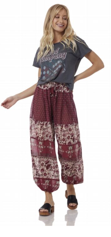 boho pants, bohemian pants,hippie style,burgundy pants, harem pants Bohemian Red Harem Bottoms, Brown Bohemian Pants For Festival, Red Bohemian Harem Bottoms, Bohemian Brown Pants For Festival, Bohemian Brown Harem Pants For Summer, Summer Bohemian Brown Harem Pants, Bohemian Brown Pants For Loungewear, Red Hippie Harem Pants For Festival, Red Bohemian Trousers