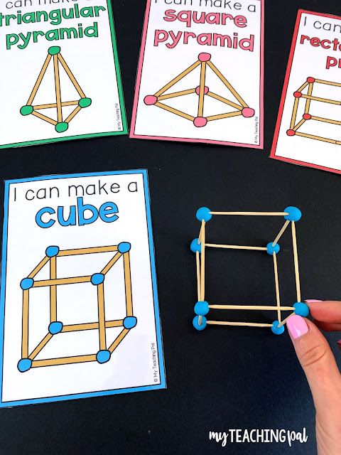 four different activities to teach children how to make an origami pyramid with popsicle sticks