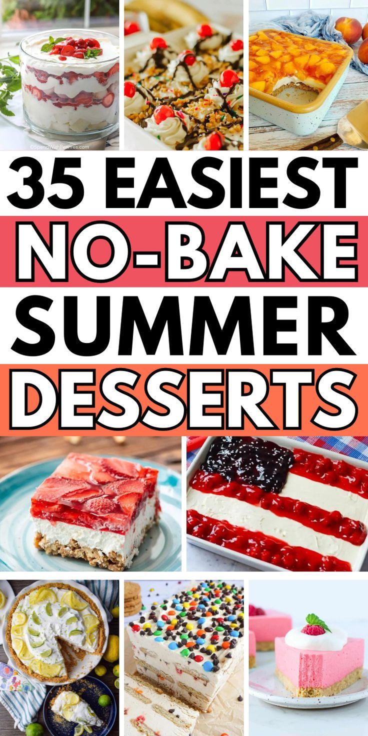 picnic desserts for a crowd summer Very Simple Dessert Recipes, Easy Non Chocolate Desserts, Sweets For A Party, Summer Party Dessert Ideas, Backyard Dessert Ideas, Simple Dessert For Party, Easy Icebox Desserts, Block Party Dessert Ideas, Sweet Treats For A Crowd