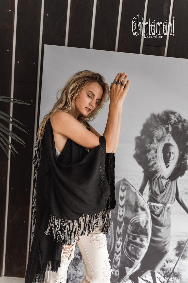 Linen Kimono Jacket Fringe Robe Boho Clothing Women Linen image 7 Fringe Dress Black, Kimono Wrap Top, Boho Womens Clothing, Organic Clothing Women, Black Fringe Dress, Linen Kimono, Cardigan Kimono, Fringe Kimono, Kimono Wrap