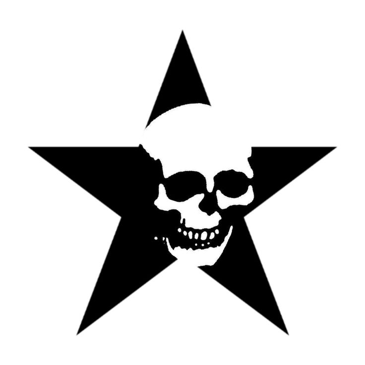 a star with a skull on it