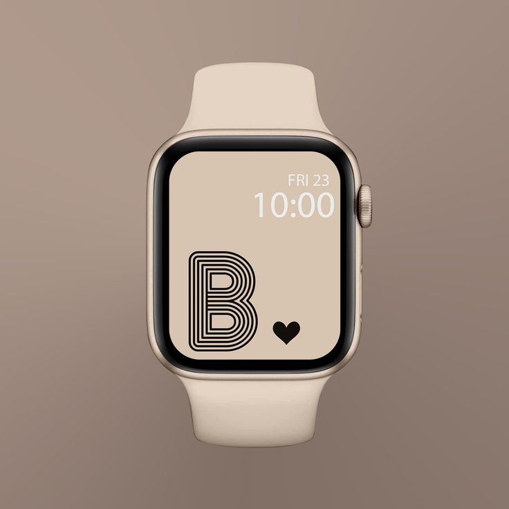 an apple watch displaying the time on its screen and heart - shaped appliance