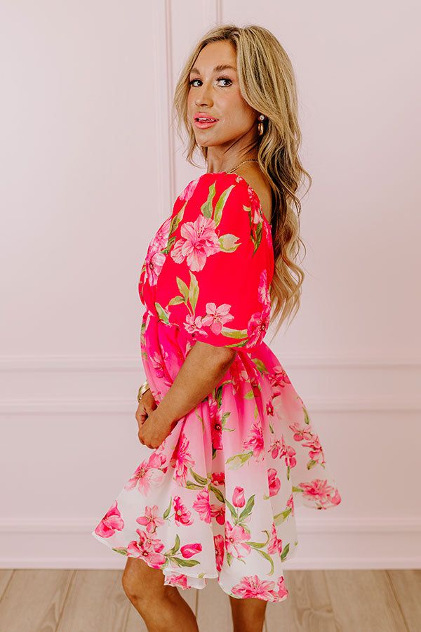 - Add a perfect pop of petals with this cutie! - Fully lined breezy material with a green and pink hued floral print - A v-cut neckline with a hidden snap for additional closure - Back zip closure - Short puff sleeves with elastic cuffs - A flowy and flattering silhouette that ends in a mini dress length hemline Green And Pink, V Cut, V Cuts, Puff Sleeves, Dress Length, Puff Sleeve, Floral Print, Floral Prints, Mini Dress