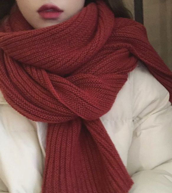 KDRAMA INSPIRED OUTFITS 
#goblin #outfits #kdrama Chunky Scarf Outfit, Red Scarf Outfit, Scarf Aesthetic, Woolen Scarves, Scarf Outfit, Chunky Scarves, Red Scarf, Warm Dresses, Red Scarves