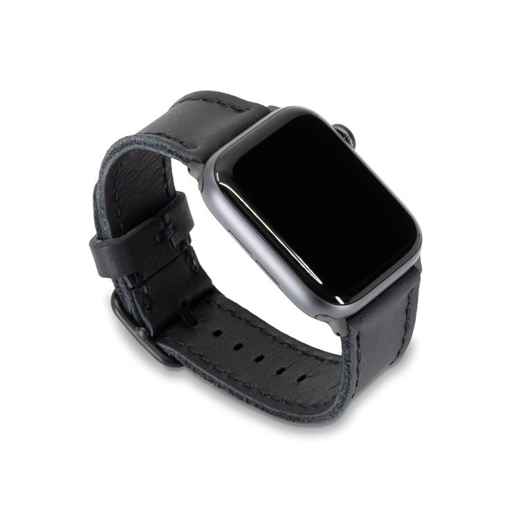 Full Grain Leather Apple Watch Band - Porter - Midnight Black – Arrow & Board Leather Bracelet Strap For Watch, Everyday Wear, Leather Bracelet Strap Watch Accessories For Everyday, Classic Business Apple Watch Band With Leather Strap, Classic Leather Strap Apple Watch Band For Business, Leather Watches With Bracelet Strap For Everyday Use, Leather Rectangular Apple Watch Band, Business Leather Apple Watch Band In Black, Classic Leather Apple Watch Band For Business, Rectangular Leather Apple Watch Band