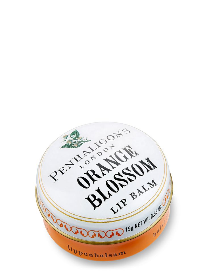 Shop 15 g ORANGE BLOSSOM LIP BALM | Bath and body - Lip balm | Penhaligon's - British Perfumers Established 1870 Saltair Lip Balm, Orange Blossom Makeup, Rose Salve, Lip Balm Tin, Woody Perfume, Scented Lip Balm, Rose Lip Balm, Flavored Lip Balm, Cracked Lips