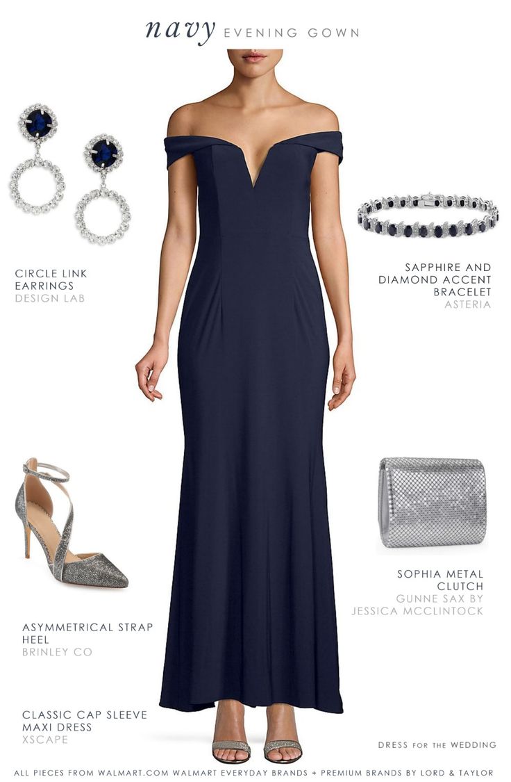 a woman in a blue dress and accessories for her wedding day, with the caption mary evening gown